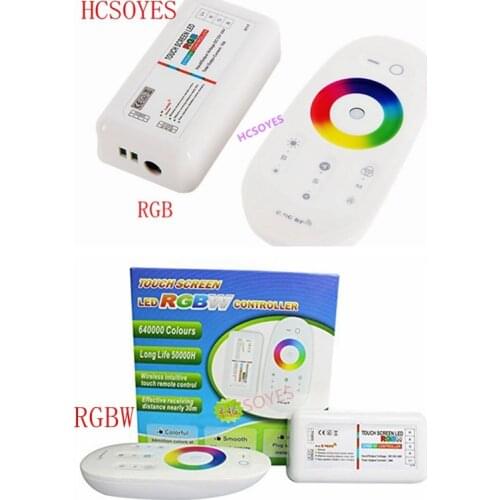 2.4G RF RGBW RGB LED Controler Touch Screen DC12-24V 18A Remote Controller Channel For RGB / RGBW 5050 3528 5630 LED Strip