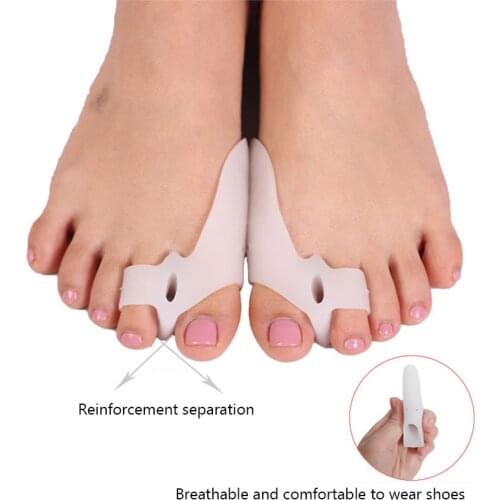 2PCS Silicone Gel Thumb Corrector Bunion Little Toe Protector Separator Hallux Valgus Finger Straightener Foot Care Relief Pads