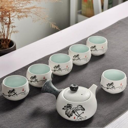 2021 Chinese Travel Kung Fu 7pcs Tea Sets Ceramic Portable Porcelain Service Gaiwan Tea Cups Tea Ceremony Teapot Gift Box