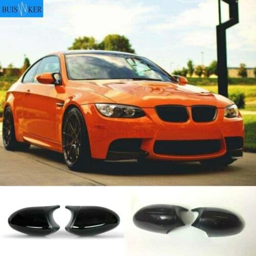 2xMirror Cover E90 Car Side Door Rearview Side Mirror Cover Cap For BMW E90 E91 2005-2007 E92 E93 2006-2009 M3 Style E80 E81 E87