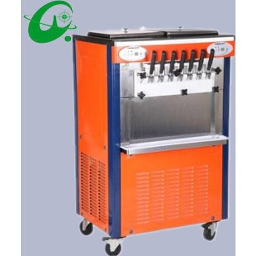 34~46L/H Commercial Soft Ice Cream Making Maker 7 Colors Rainbow Vertical Desktop soft ice cream machine