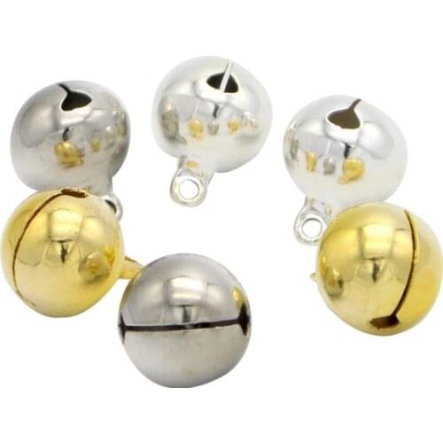 500 PCs Argent Jingle Bells Pendentifs Suspendus Arbre Ornements De Parti DIY Artisanat Accessoires 8mm Jingle