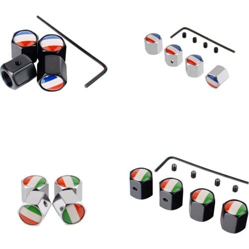 Vehicle Tire Valve Stem Caps Italy Flag For Jeep Holden Land Rover Ford BMW Audi Jaguar Mercedes Skoda Wheels Stainless Cover
