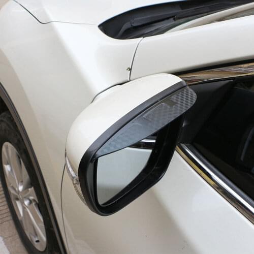 Carmilla Car Carbon Fiber Rear View Mirror Cover Rain Shield Visor Sticker For Nissan X-trail XTrail T32 For Qashqai J11 Murano