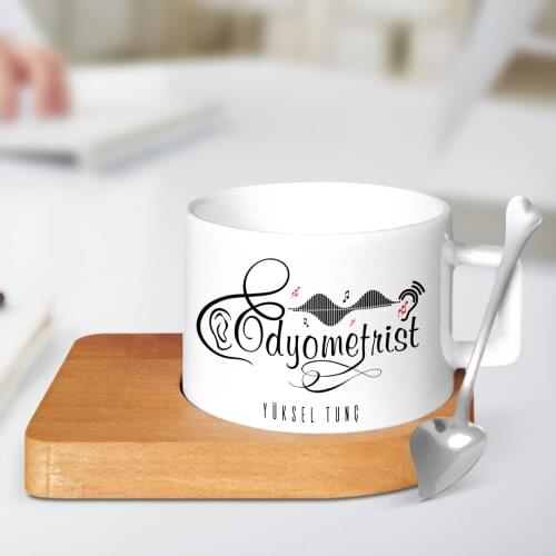 Personalized Professional Odyometrist Wood Altlıklı Ceramic Cup