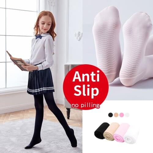 Kids Dance Tights Anti Slip Pantyhose Girls Seamless Tights White Dance Ballet Stockings Microfiber Dance Stockings
