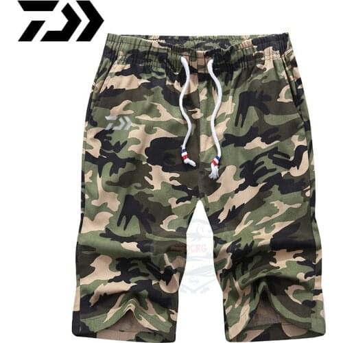 Daiwa Cotton Shorts Summer Beach Short Male Casual Shorts Mens Fishing Boardshorts High Quality Elastic Fishing Short Men M-6XL