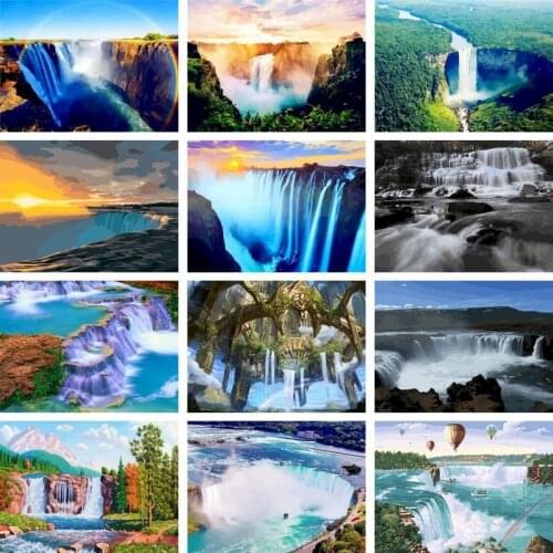 GATYZTORY Rural Landscape Painting By Numbers For Adults DIY Kits HandPainted On Canvas With Framed Oil Picture Drawing Coloring