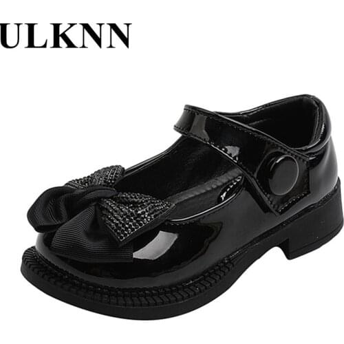 Girls' Leather Shoes 2021 Autumn New Little Girl Bow Princess Shoes White Childrens Single Shoes Bbay Shoes For Infants