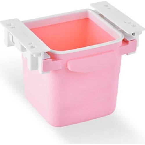 Creative Retractable Waste Bins Hidden Office Desktop Trash Can Drawer Garbage Rubbish Basket Home Desk Organize Storage Box