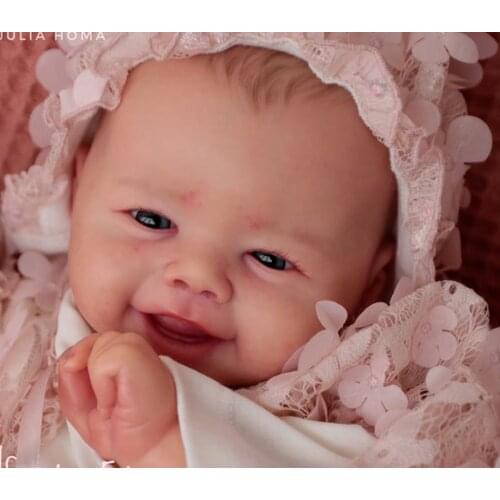 21inch Unfinished Unpainted Reborn Doll Kit Sweet Baby Emmy Smile Lifelike Soft Touch Unfinished Doll Parts