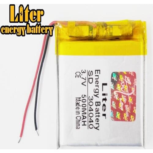 Li-po 3.7V,500mAH,304040 polymer lithium ion / Li-ion battery for GPS,mp3,mp4,mp5,dvd,,model toy mobile