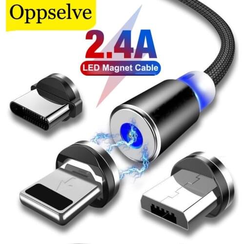 Oppselve Magnetic Micro USB Cable For iPhone Samsung Android Mobile Phone Fast Charging USB Type C Cable Magnet Charge Wire Cord