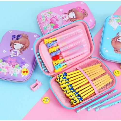 Cute pencil case kawaii pink school for girls large capacity pen box kalem kutusu pennenzak plumier scolaire fille estojo escola