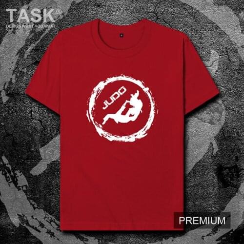 Com Judo martial arts Judo sports martial arts simple text hand-painted illustration cotton short-sleeved T-shirt male summer