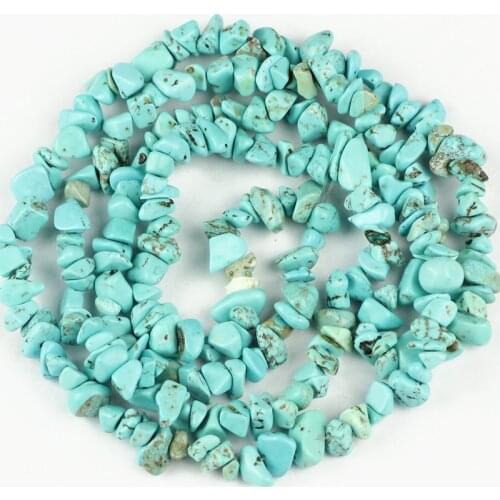 YHBZRET Irregular Natural Blue Turquoises Gravel Chips Beads For Jewelry Making 86cm strand Semi Precious Stones DIY bracelets