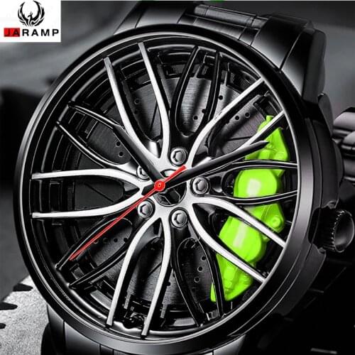 JARAMP 2021 New Watches Men Wheel Rim Hub Super Car Stainless Steel Waterproof Cool 3D Fashion Summer Luxurious Gift colock