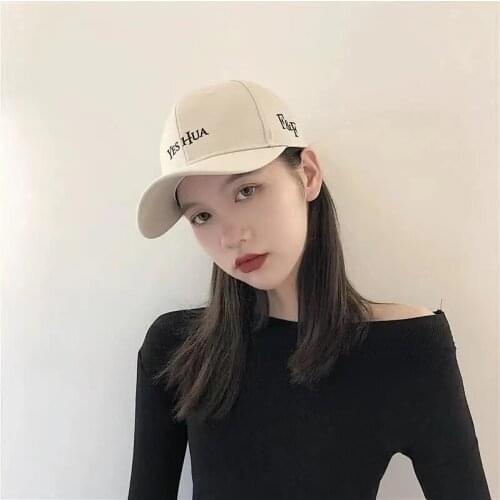 The new 2021 baseball cap han edition style outdoor YES ms HUA letter personality tennis hat four seasons general joker