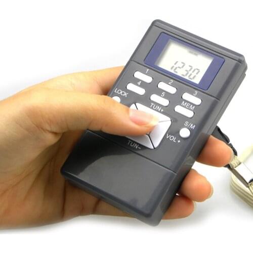 Portable Mini Radio Frequency Modulation Digital LED Display Radio Receiver Signal Processing +Earphone+Lanyard