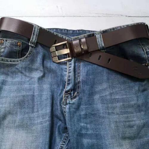 Genuine Leather for Men High Quality Jeans Belt Strap Luxury Brand Pin Buckle Mens Business Belts Cummerbunds Ceinture Homme