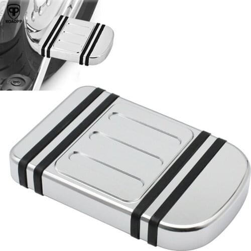ROAOPP Motorcycle Wide Brake Pedal Pad Cover Aluminum Footrest Foot Pegs For Harley Touring FLH Dyna