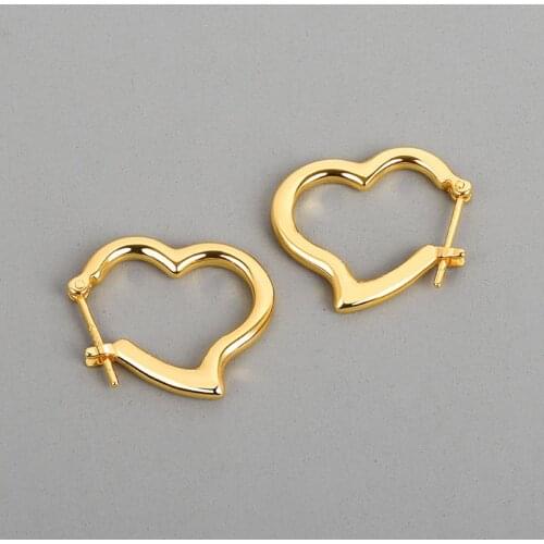Heart Hoops 925 Sterling Silver Hoop Earrings 18K Gold Heart Hoop Earrings Perfect Gift for Her