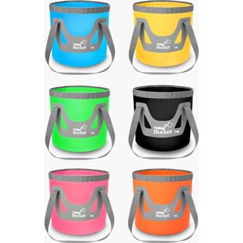 500d Clip Net Fishing Bucket Folding Bucket Outdoor Convenient Fishing Box Car Washing Bucket Waterproof bag, foldable