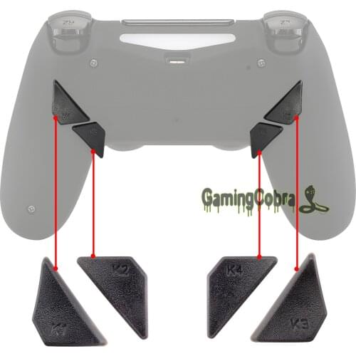 EXtremeRate Solid Gray Replacement Redesigned Back Buttons K1 K2 K3 K4 Paddles for PS4 Controller eXtremeRate DAWN Remap Kit