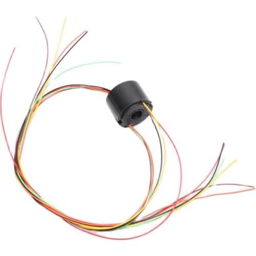 1PC 7mm Through Hole Slipring 6 Channel Wire 2A Electric Slip Ring Connector Body Dia 22mm Rotary Conductive Joint SRT007-22-06U
