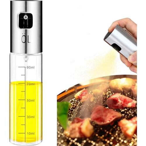304 Stainless Steel Oil Spray Bottle Glass Oil Bottle Vinegar Spray Bottle Leak-proof Oil Pot Metal Oil Bottle Soy Sauce Bottle