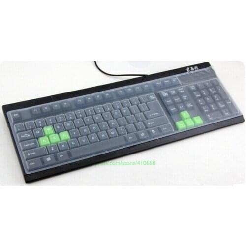 Universal Desktop compute Silicone Keyboard Cover Protector Skin for Standard Full size 101 Keys Desktop PC Keyboard skin Guide
