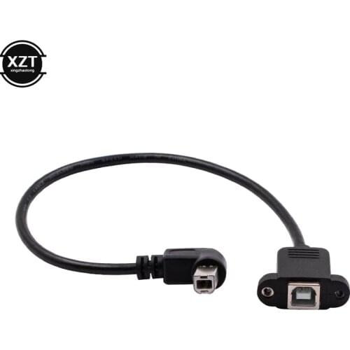 High Quality Right Angle 30CM USB Type B male to USB B female Printer Panel Mount Extension Sync Cable Cord