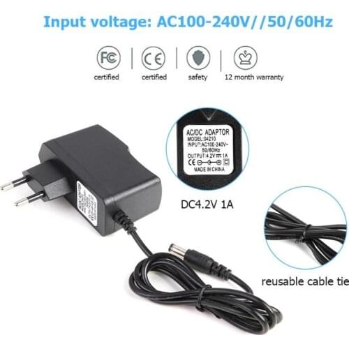 DC5.5x2.1mm Plug 4.2V 1A 18650 Lithium Battery Charger DC5.5mm Plug Power Adapter Charger 18490 14650 14514430 Batteries Charger