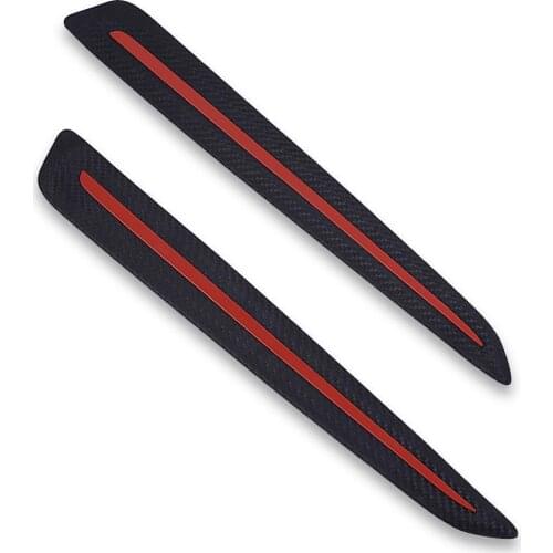Runmade 1Pair Carbon Fiber Car Bumper Protector Corner Guard Anti-Scratch Strips Sticker Body Protector Moldings car styling