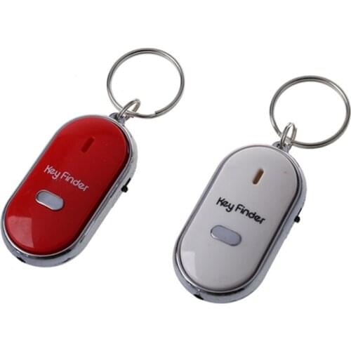 2pcs Whistle Lost Key Finder Flashing Beeping Locator Remote Keychain LED Ring