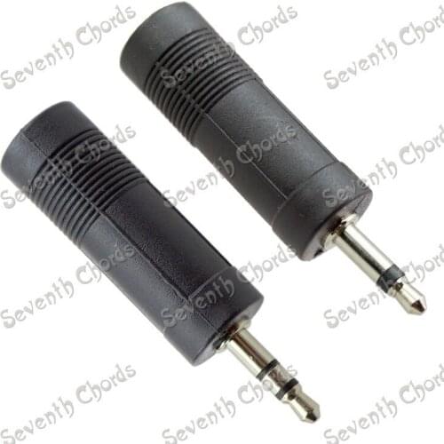 2 Pcs 1/4" 6.35 Female Jack To 1/8" 3.5 Male Plug Microphone Guitar Cable Audio Converter Adapter Coupler Connector (SSD-SDKXX)