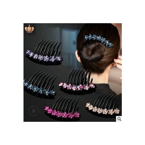 60pcs/lot DIY Multi Drill Nine Plum Flower Hair Forks Seven Tooth Antiskid Insert Combs Hair Styling Tool Hair Accessories HA558