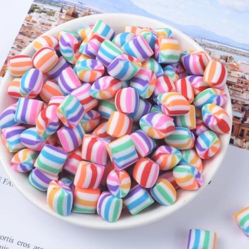8pcs Cute Polymer Clay Cotton Candy Miniature Handcrafted DIY Phone Case Decoration Pendant