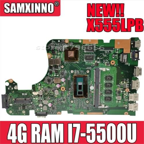 Akmey X555LP REV 1.1 Mainboard For Asus X555LPB X555LP X555Li X555LPB laptop motherboard 4GB RAM I7-5500 Radeon R5 M230/2GB