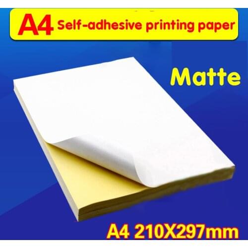 100 Sheets of A4 White Inkjet Laser Printer Paper Craft Copier Stickers Matte Writing Paper Thickened Printable Label Paper