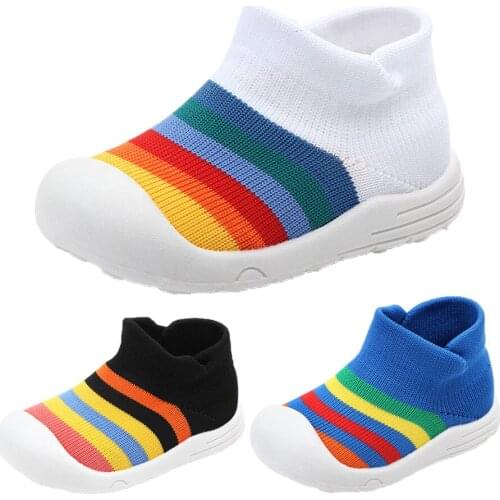 Kids Baby Girl Boy Colorful Striped Soft Sole Toddler Infant Sneaker Shoes Prewalker Anti-slip Autumn Spring 2019 New