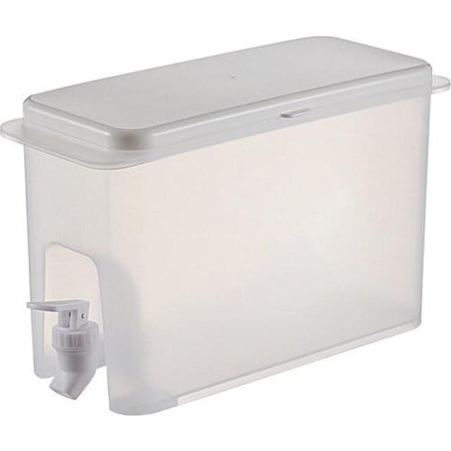 3.5L Water Dispenser Transparent Juice Container With Spigot Lid For Refrigerator Summer Cold Water Jug Lemonade Making Tool