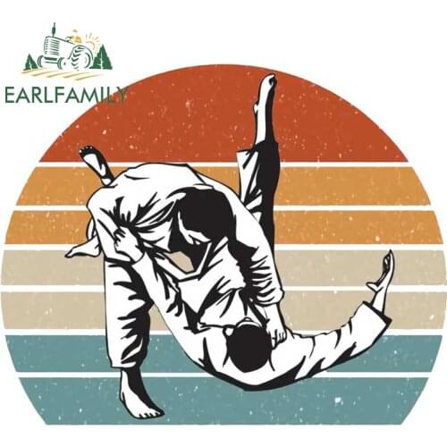 EARLFAMILY 13cm x 10.5cm for Jiu Jitsu Car Stickers Scratch-Proof Funny Decals Sunscreen Simple Laptop Windows Decor Car Goods