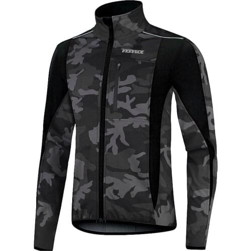 Exclusive! Fleece Jacket Cycling Autumn Winter Warm Up Thermal Cycling Jacket Windproof Jersey Mtb Reflective Cycling Clothing