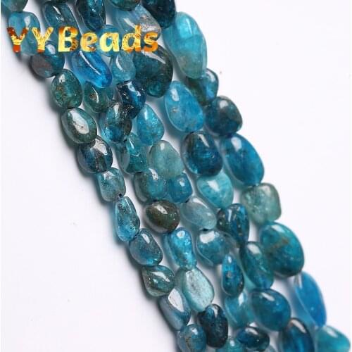 Natural Irregular Blue Apatite Stone Beads Loose Spacer Charm Beads For Jewelry Making Necklace Bracelets For Women Accessories