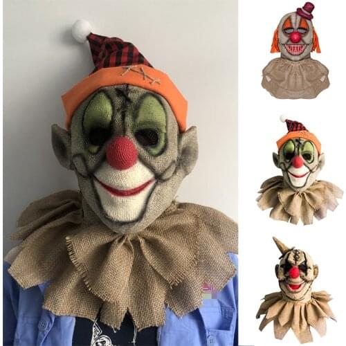 Halloween Clown Masque Joker Cosplay Costume Prop Decorative Supplies for Holiday Party Masquerade can CSV