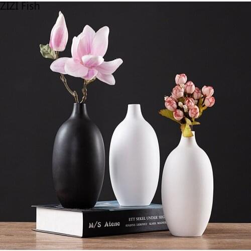 Classic Ceramic Vase Flower Pots Decorative Flower Arrangement Living Room Decoration Matte Porcelain Vases Nordic Home Decor