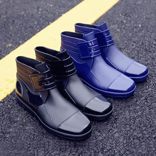 Short rain boots mens non-slip waterproof shoes rubber shoes fashion zapatos de hombre men boots 789