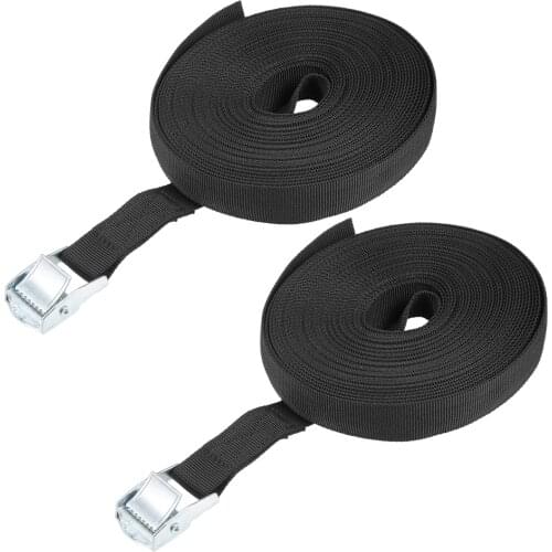 Uxcell Lashing Straps Cargo Tie Down with Lock Buckle Up To 250Kg, Black, Part 10M 2pcs