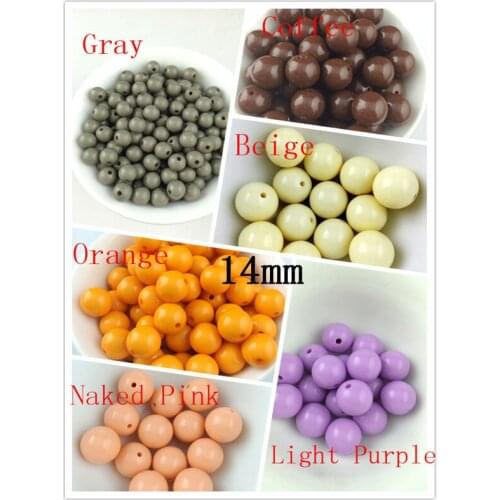 300pcs 14mm Acrylic Gumball Chunky Beads Wholesale Acrylic Solid Round Beads For Jewelry Making Cute Necklace Bracelet DIY Beads